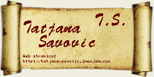 Tatjana Savović vizit kartica
